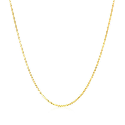 Cadena de caja clásica de oro amarillo de 10k 0,8 mm