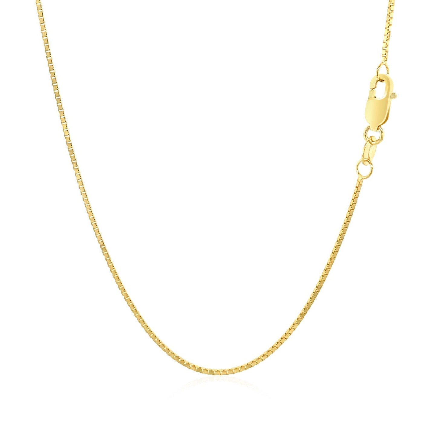 Cadena de caja clásica de oro amarillo de 10k 0,8 mm