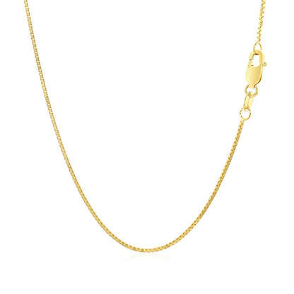 Cadena de caja clásica de oro amarillo de 10k 0,8 mm