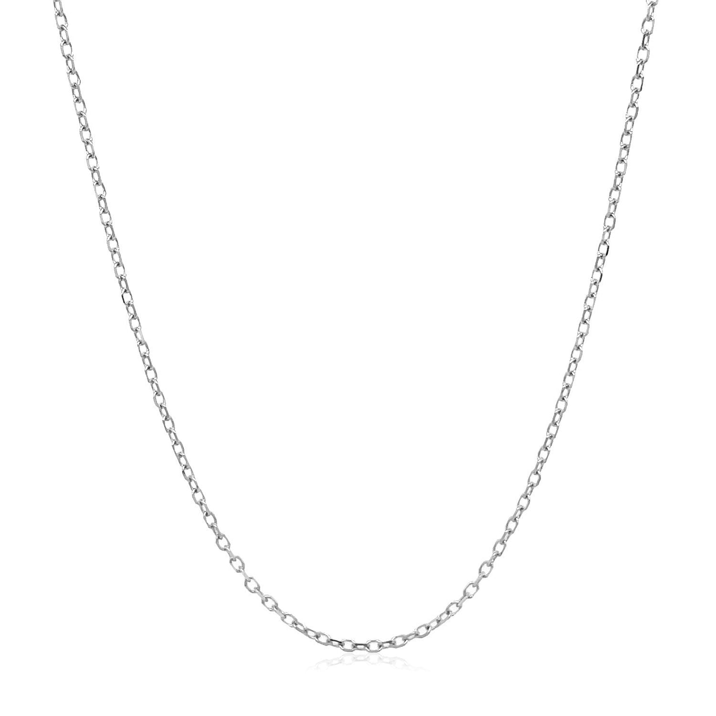 Cadena de eslabones de cable facetada de oro blanco de 14k de 1.3mm