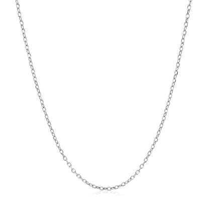 Cadena de eslabones de cable facetada de oro blanco de 14k de 1.3mm