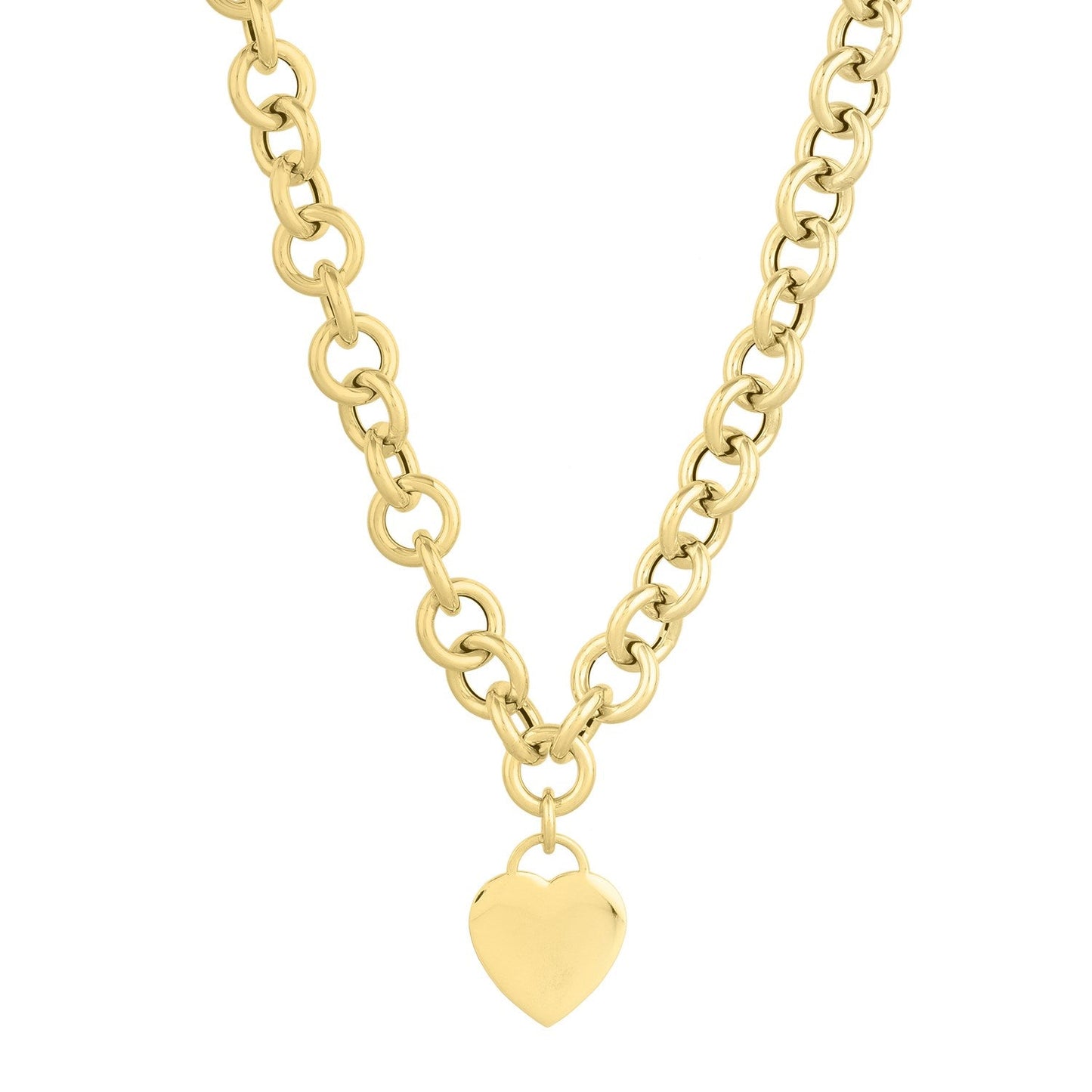 Cadena de eslabones rolo de oro amarillo de 14k (11.40 mm)