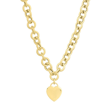 Cadena de eslabones rolo de oro amarillo de 14k (11.40 mm)