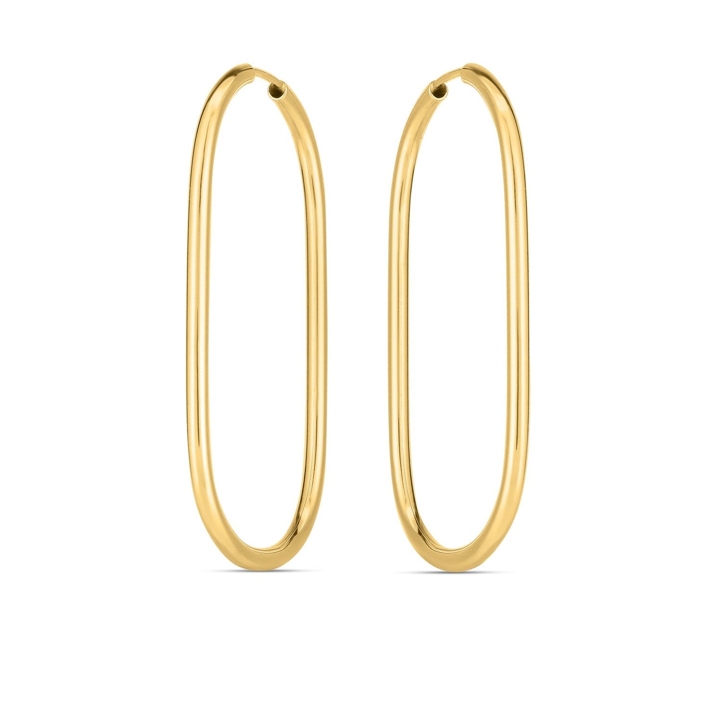Pendientes de aro grandes de oro amarillo de 14k con diseño de clip