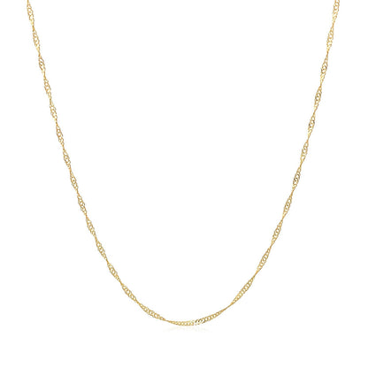 Cadena Singapur de oro amarillo de 14k de 0.6mm