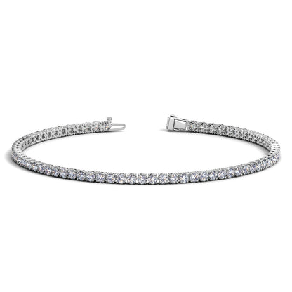Pulsera de tenis con diamantes redondos cultivados en laboratorio, de oro blanco de 14k (2 ct. p.t. F/G VS2/SI1)