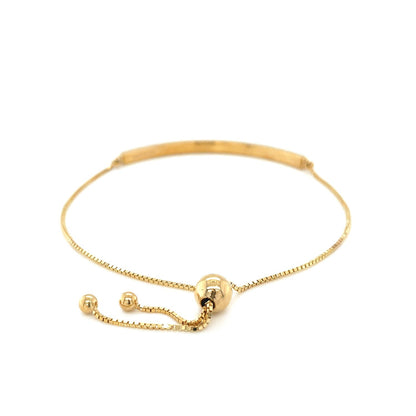 Pulsera lariat estilo barra de oro amarillo de 14k