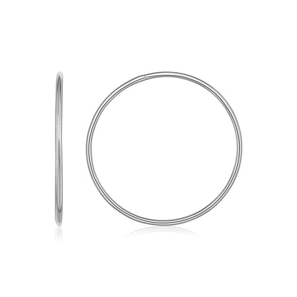 Pendientes de aro sin fin de oro blanco de 14k