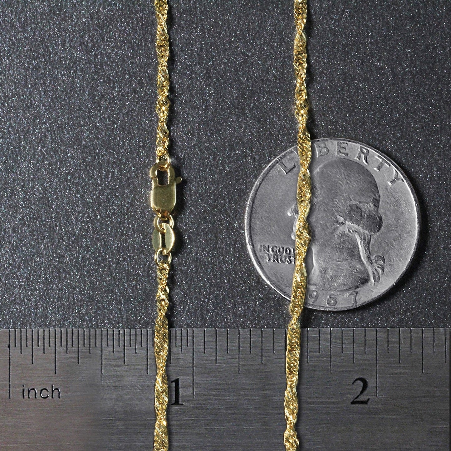 Cadena Singapur de Oro Amarillo de 10k (1.80 mm)