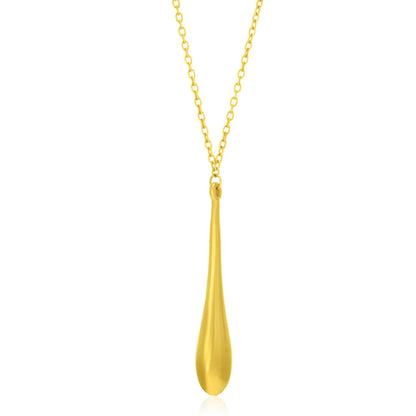 Colgante largo en forma de lágrima de oro amarillo de 14k