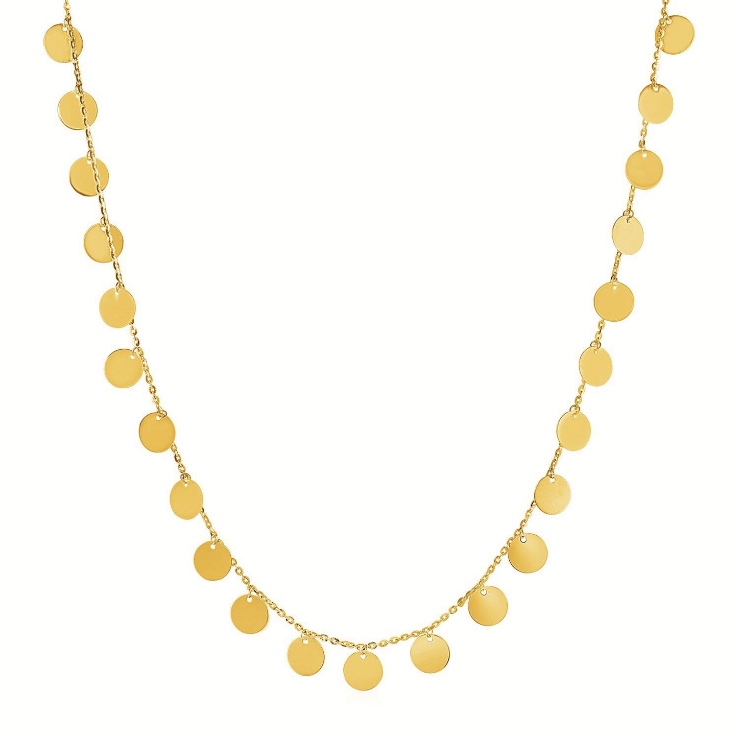 Gargantilla con Discos Pulidos en Oro Amarillo de 14k