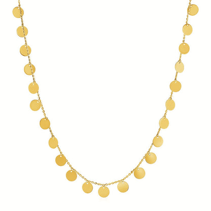 Gargantilla con Discos Pulidos en Oro Amarillo de 14k