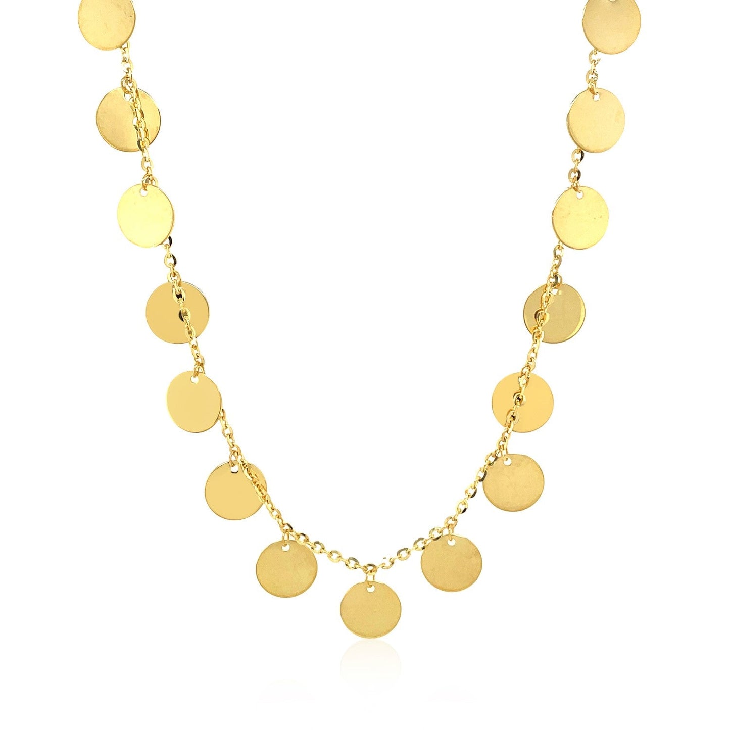 Gargantilla con Discos Pulidos en Oro Amarillo de 14k