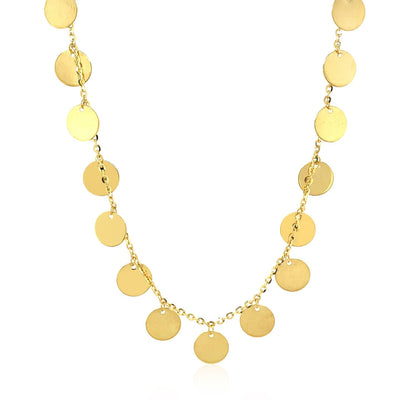 Gargantilla con Discos Pulidos en Oro Amarillo de 14k