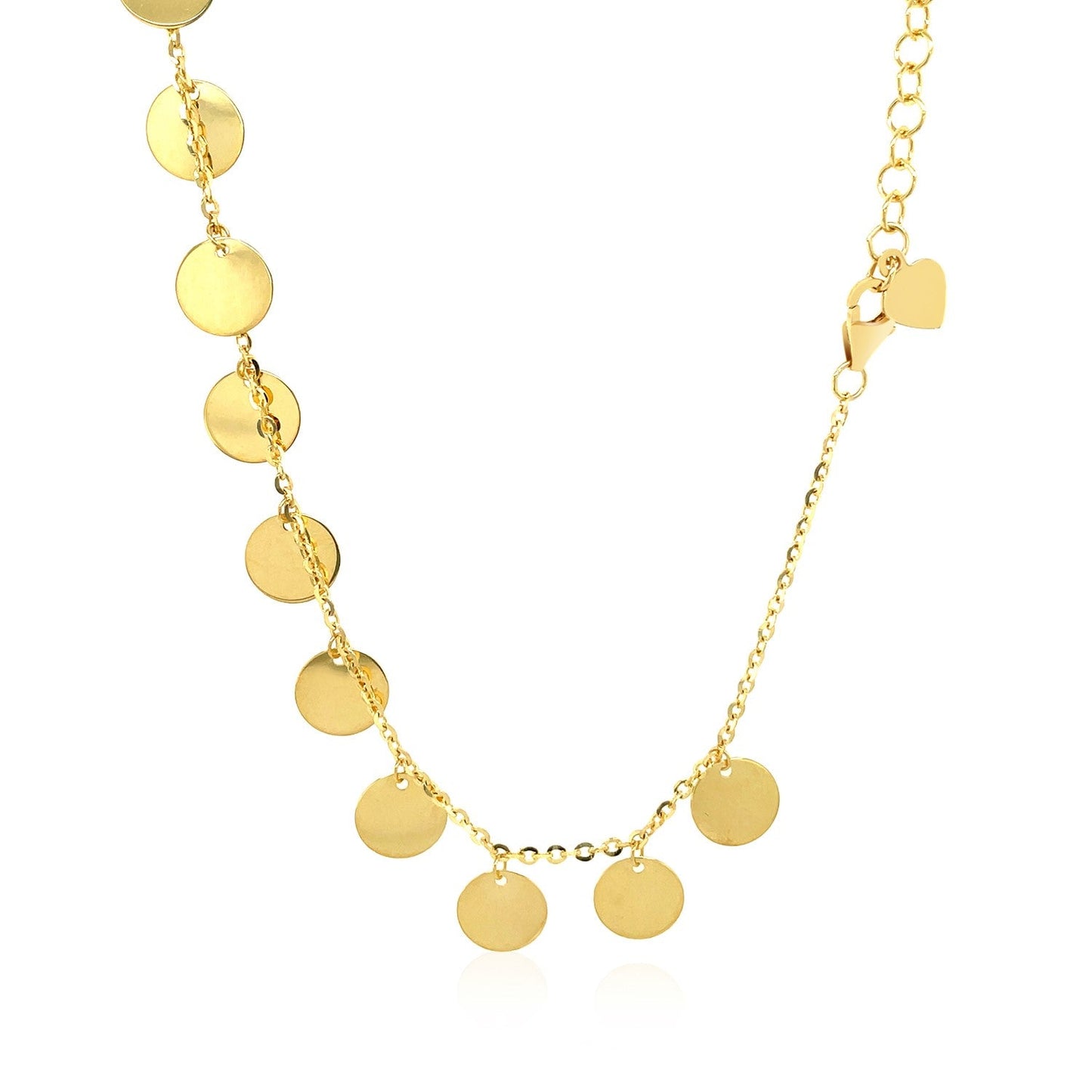 Gargantilla con Discos Pulidos en Oro Amarillo de 14k