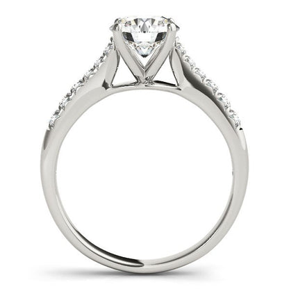 Anillo de compromiso de oro blanco de 14k con diamante de talla redonda (1 5/8 qt)