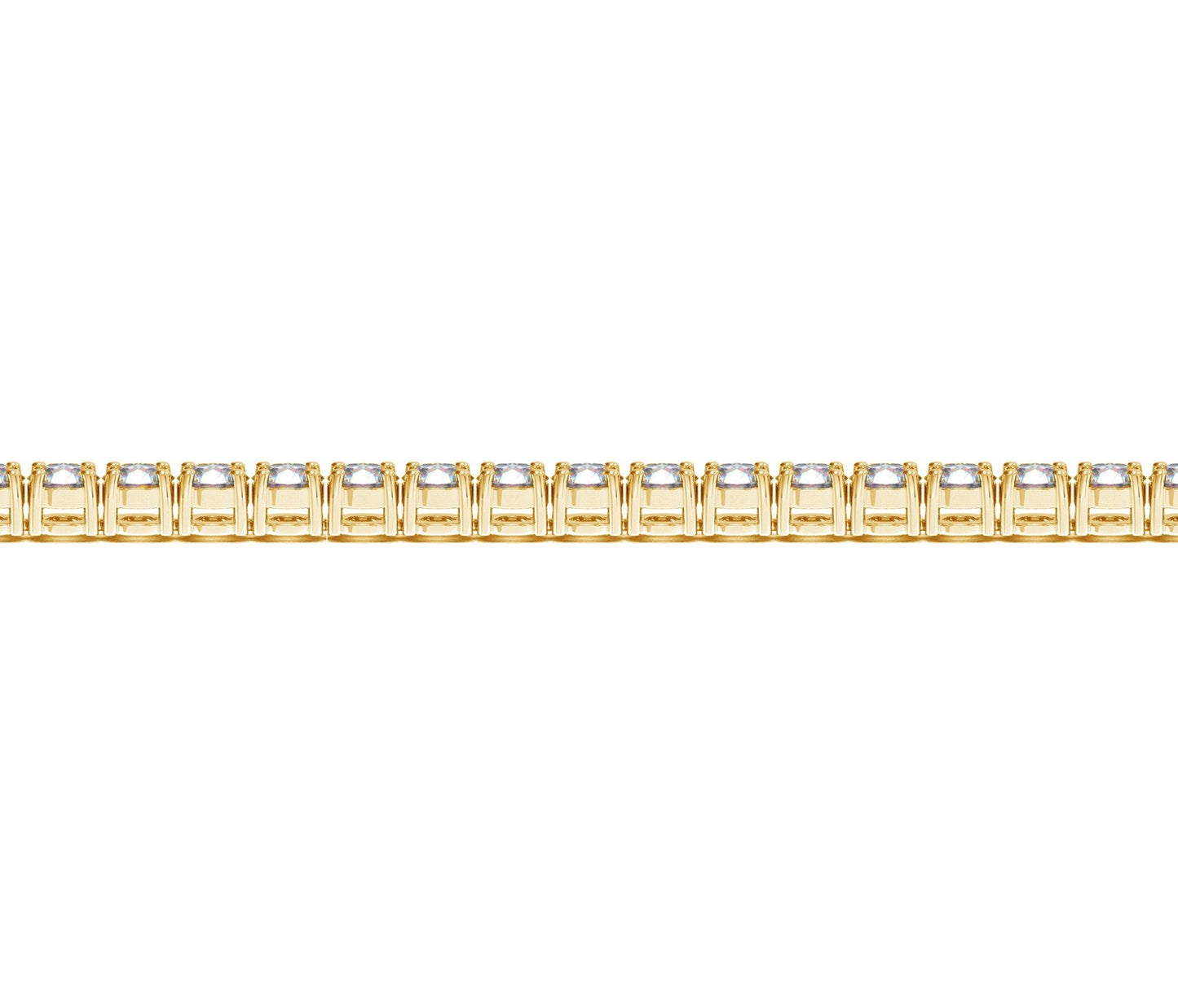 Pulsera de tenis de oro amarillo de 14 quilates con diamantes redondos cultivados en laboratorio (7 qt F/G VS2/SI1)