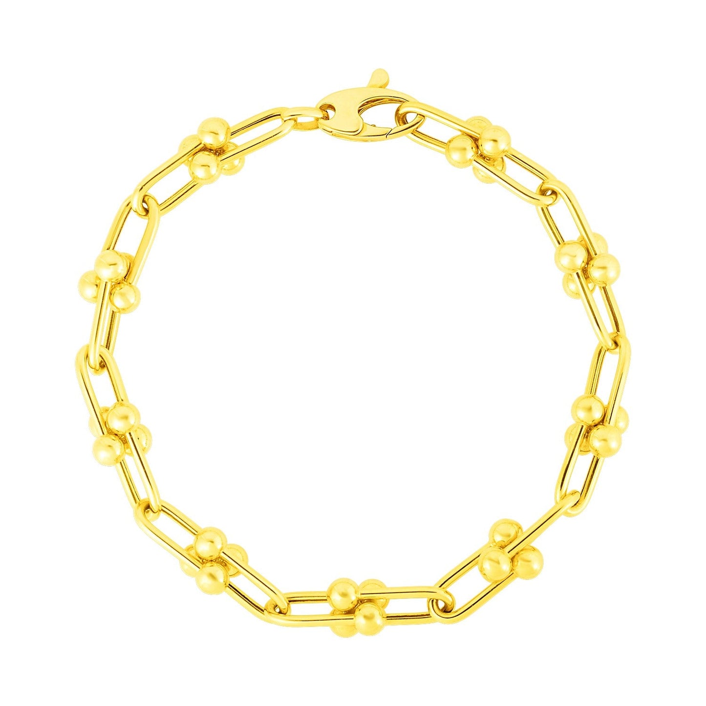 Pulsera de cadena Jax de oro amarillo de 14k y 7 1/2 pulgadas