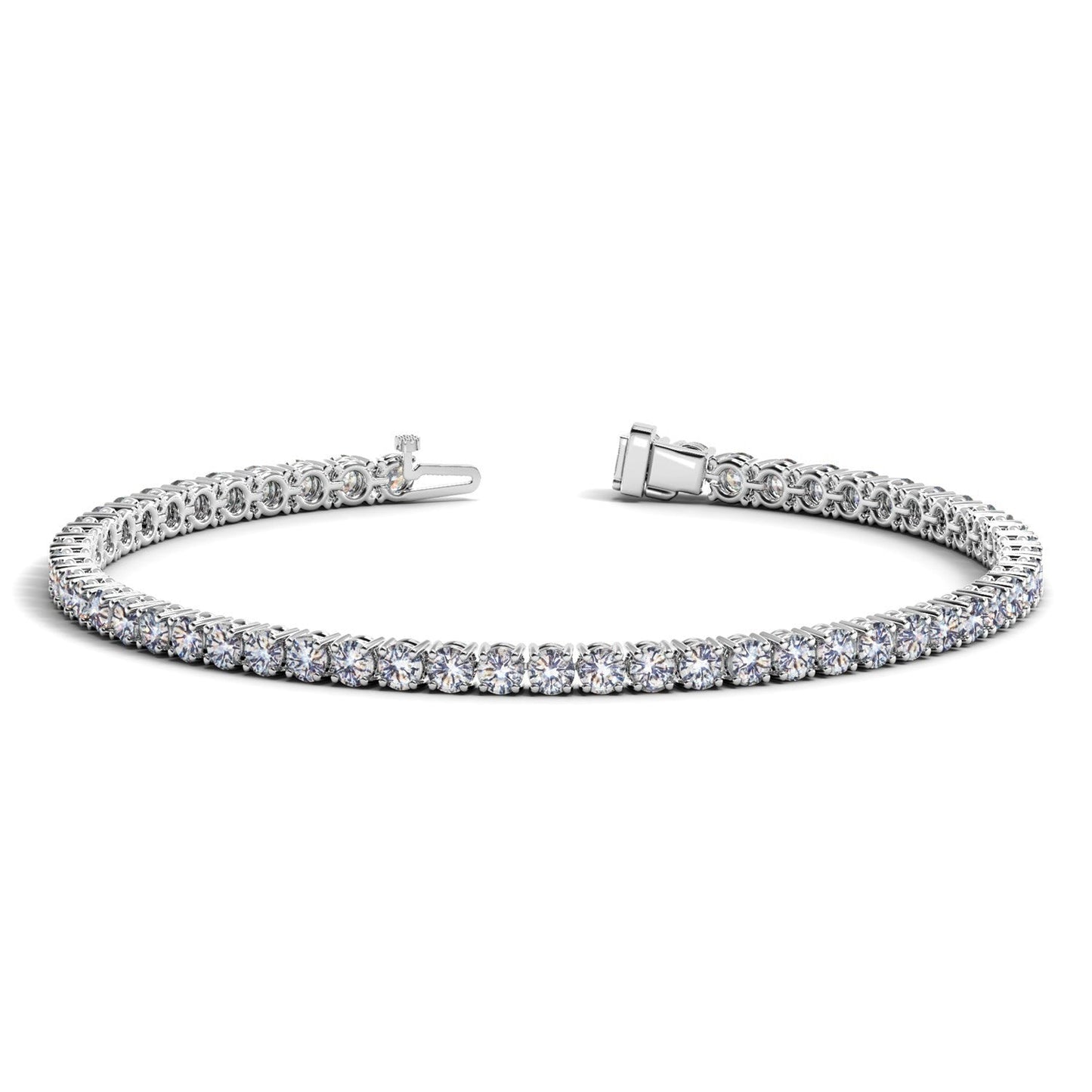 Pulsera de tenis con diamantes redondos cultivados en laboratorio, en oro blanco de 14k (5 quilates, F/G, VS2/SI1)