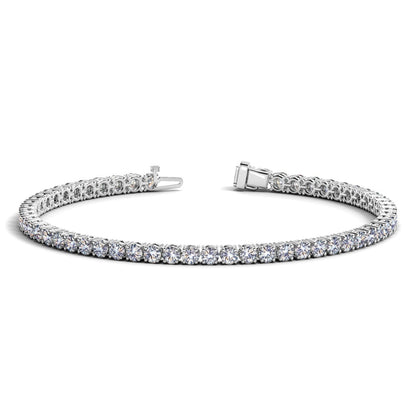 Pulsera de tenis con diamantes redondos cultivados en laboratorio, en oro blanco de 14k (5 quilates, F/G, VS2/SI1)