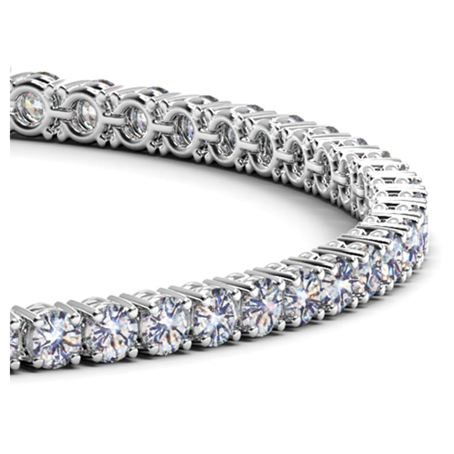 Pulsera de tenis con diamantes redondos cultivados en laboratorio, en oro blanco de 14k (5 quilates, F/G, VS2/SI1)
