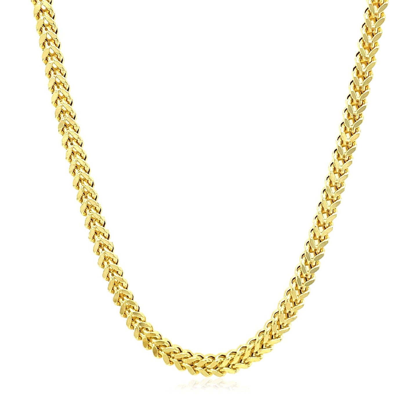 Cadena Franco cuadrada de oro amarillo de 14k y 3.2mm