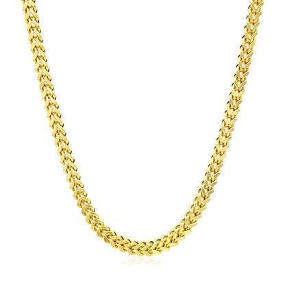 Cadena Franco cuadrada de oro amarillo de 14k y 3.2mm