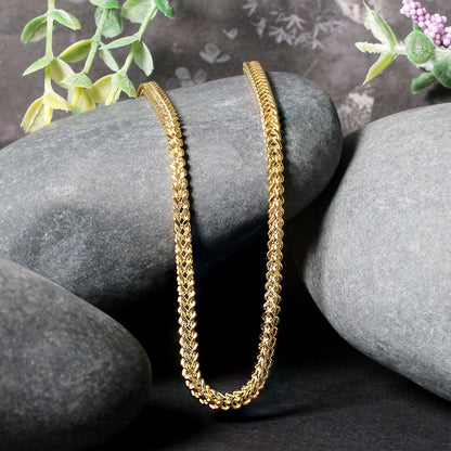Cadena Franco cuadrada de oro amarillo de 14k y 3.2mm
