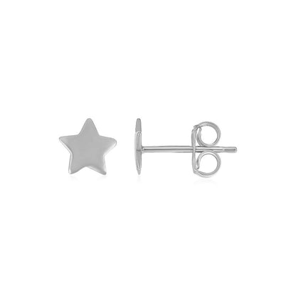 Pendientes de poste de oro blanco de 14 quilates con estrellas