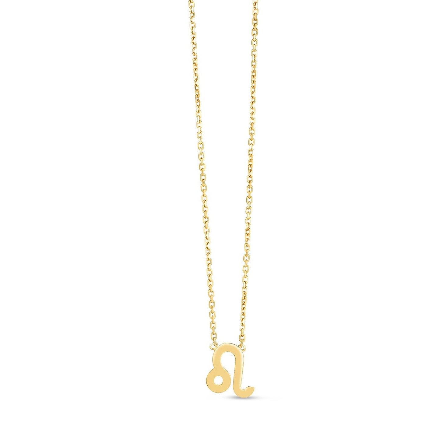 Collar de oro amarillo de 14K con el signo Leo