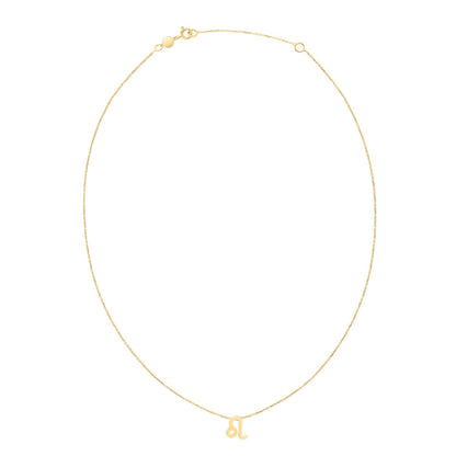 Collar de oro amarillo de 14K con el signo Leo