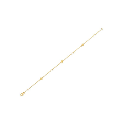 Pulsera de trébol con perlas en oro amarillo de 14k