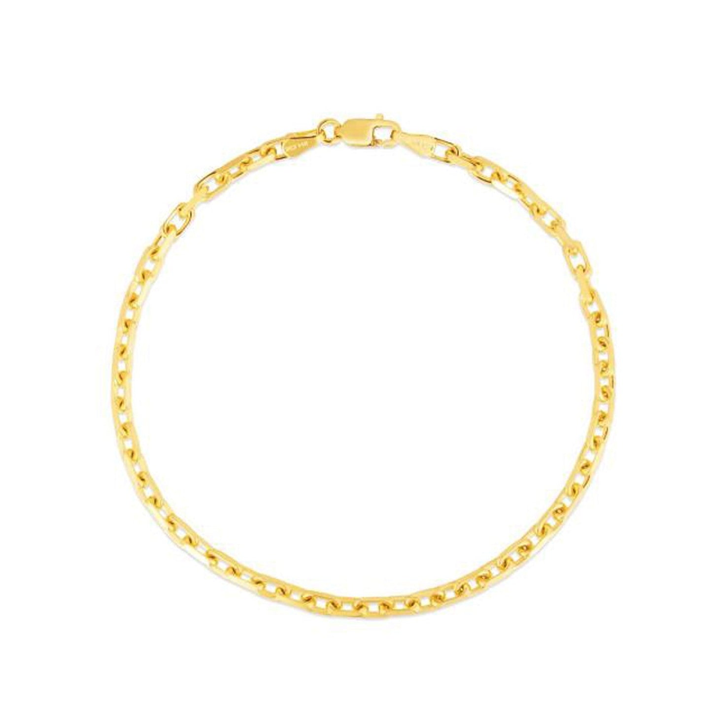Pulsera de oro amarillo de 14k con cadena tipo cable francés (2.50 mm)