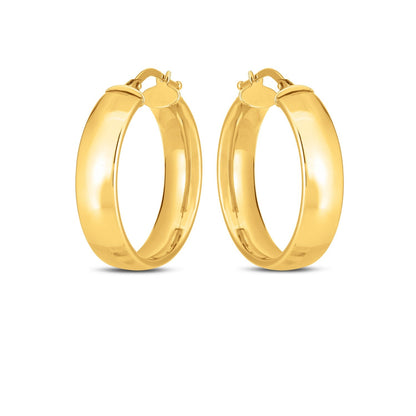 Aros de banda de oro amarillo de 14k para boda (6x25mm)