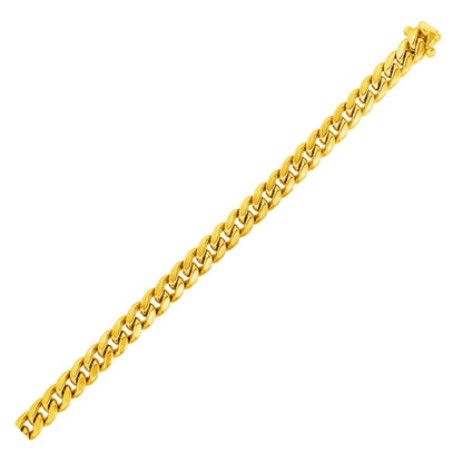 Pulsera semirrígida cubana Miami de oro amarillo de 14k y 6,1mm