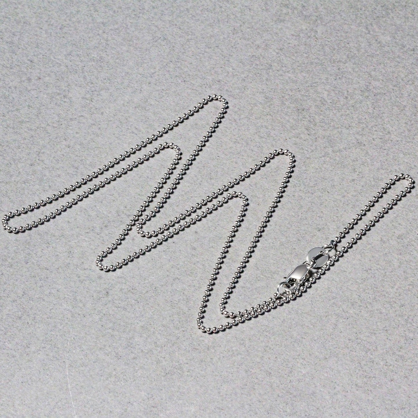 Cadena de bolas de oro blanco de 14k de 1.0mm