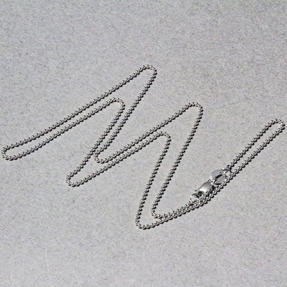 Cadena de bolas de oro blanco de 14k de 1.0mm