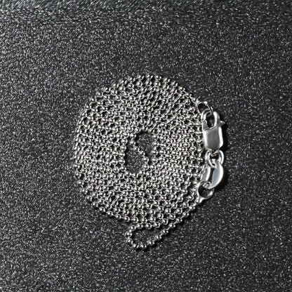 Cadena de bolas de oro blanco de 14k de 1.0mm