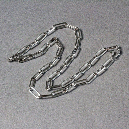 Cadena de eslabones ovalados gruesa de oro blanco de 14k (4.2 mm)