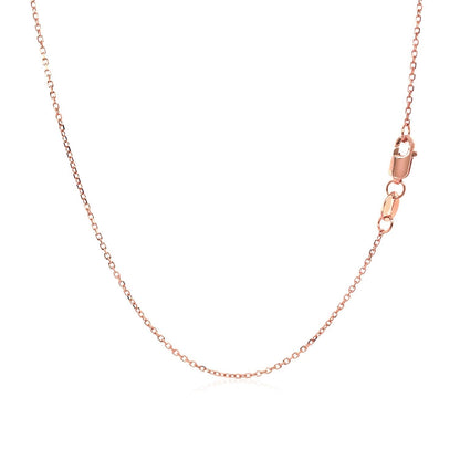 Cadena de eslabones de cable con corte de diamante en oro rosa de 18k (0.75 mm)
