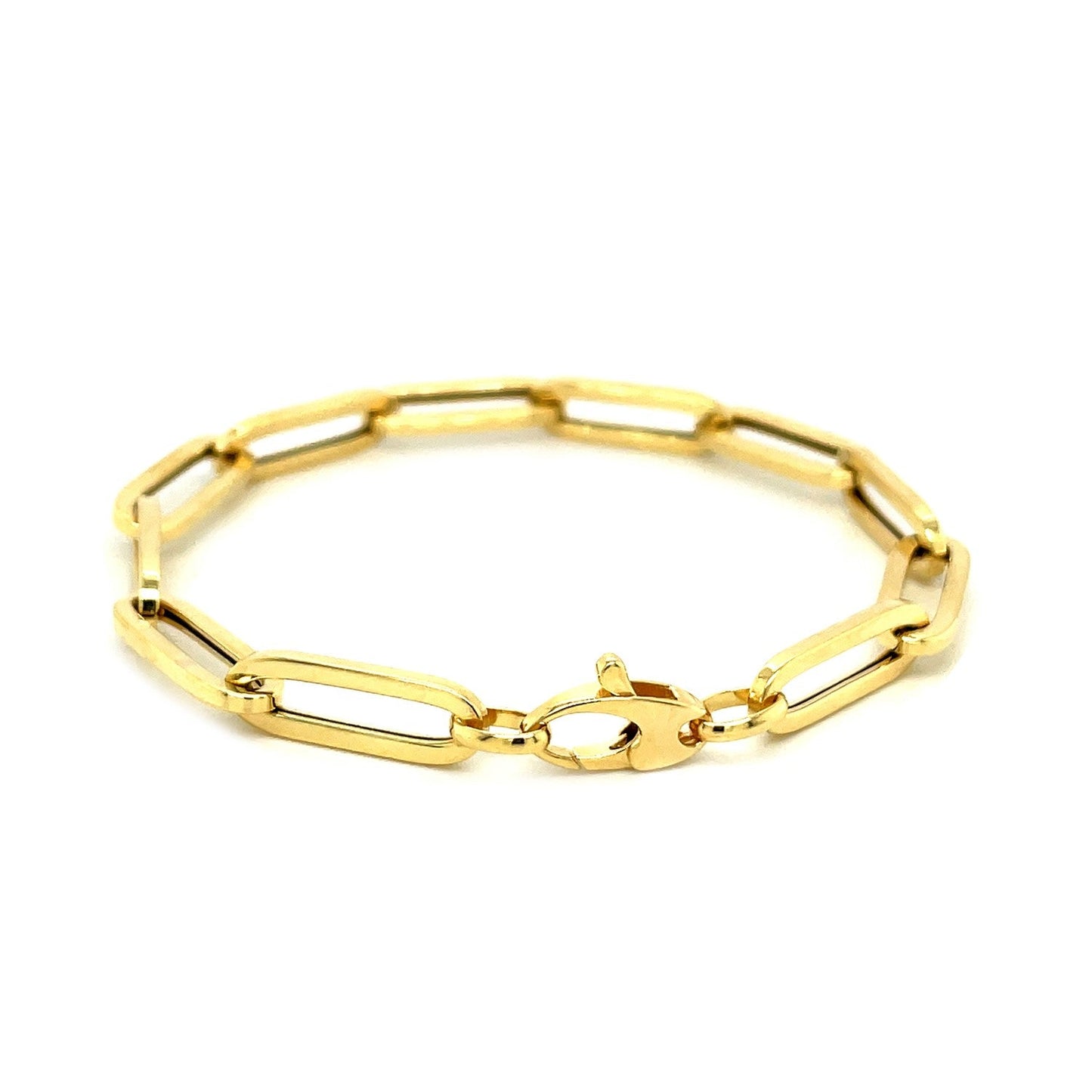 Pulsera de cadena extra ancha de oro amarillo de 14 quilates