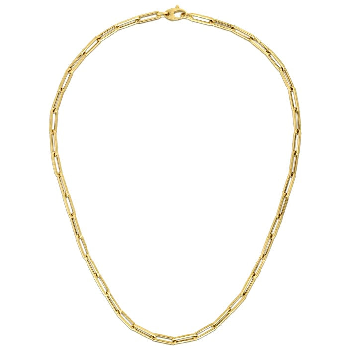 Cadena de eslabones ovalados gruesos de oro amarillo de 14K (4.2 mm)