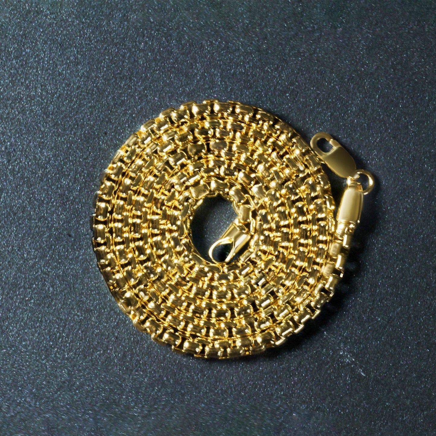 Cadena redonda de oro amarillo de 14k de 3,4 mm