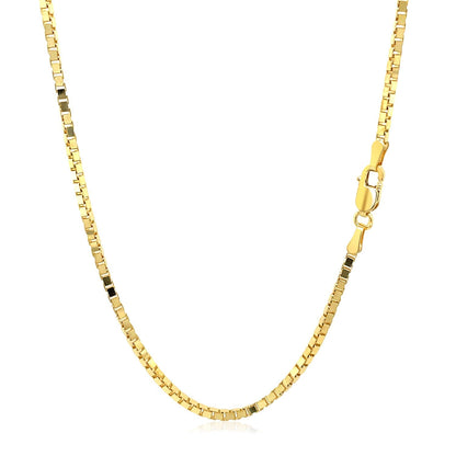 Cadena semi sólida de oro amarillo de 14k de 1,6mm