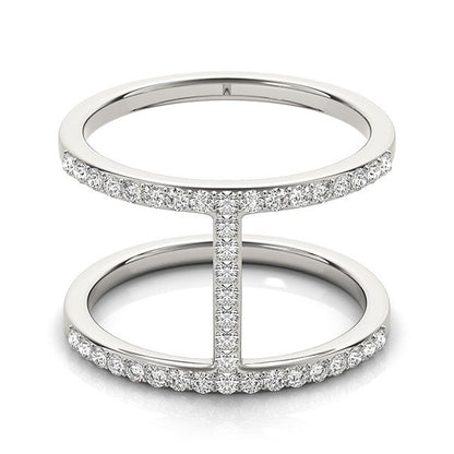 Anillo de diamantes estilo puente de doble banda de oro blanco de 14k (3/8 cttw)