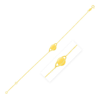 Pulsera Saturno de Oro Amarillo de 14K