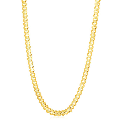 Cadena moderna de bordes ligeros de oro amarillo de 14k de alto brillo (8.0mm)