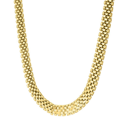 Gargantilla con eslabones de pantera facetados de oro amarillo de 14k