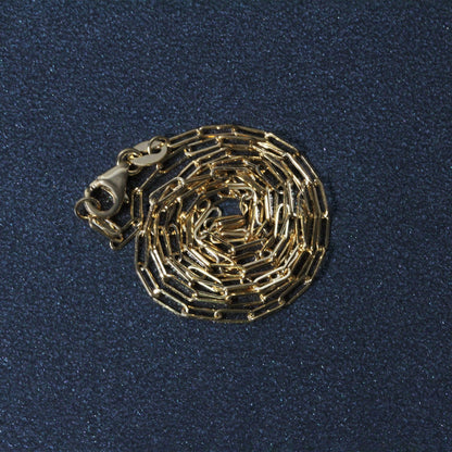 Cadena de eslabones ovalados finos de oro amarillo de 14K (1.5mm)