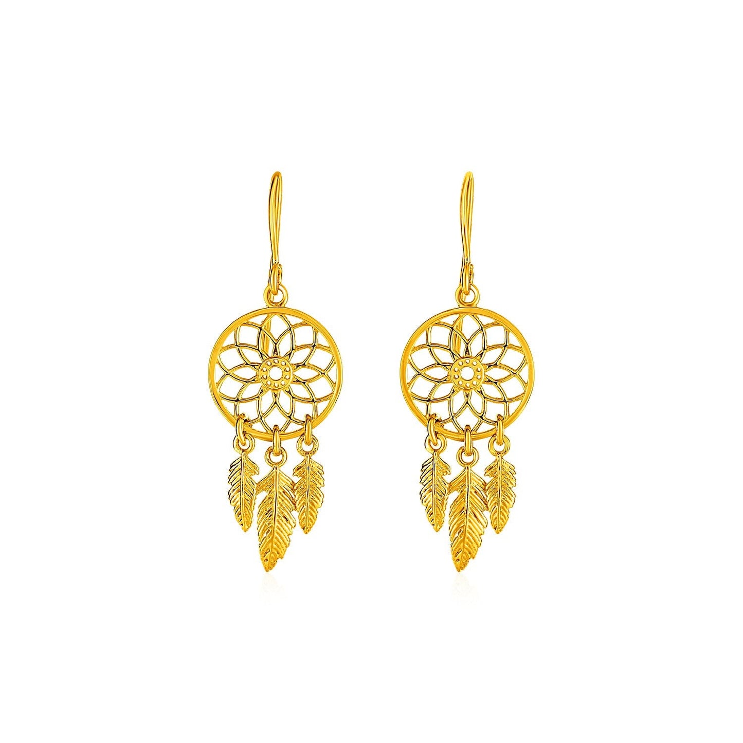 Pendientes Atrapasueños en Oro Amarillo de 14k